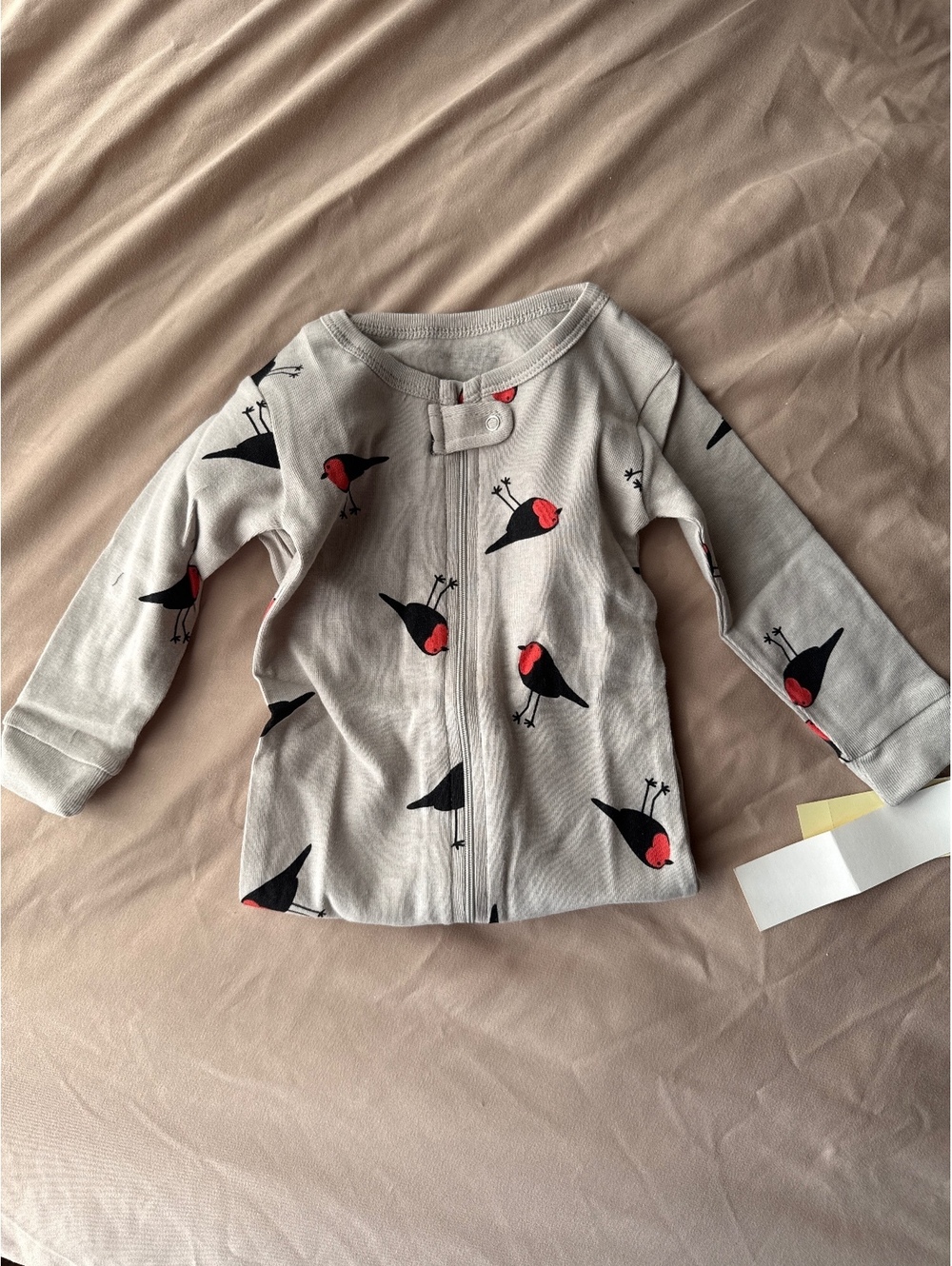 Leveret Baby Footed Pajamas with Bird Print